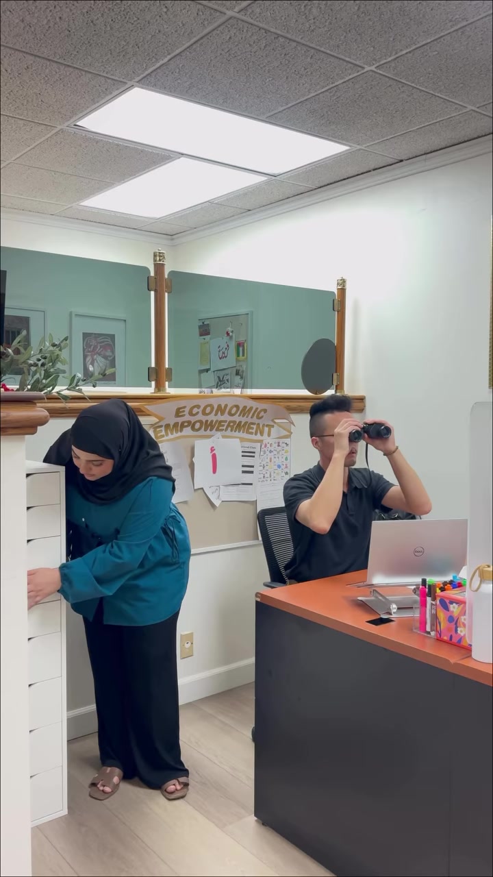 Majdal Center Census campaign participants in an office